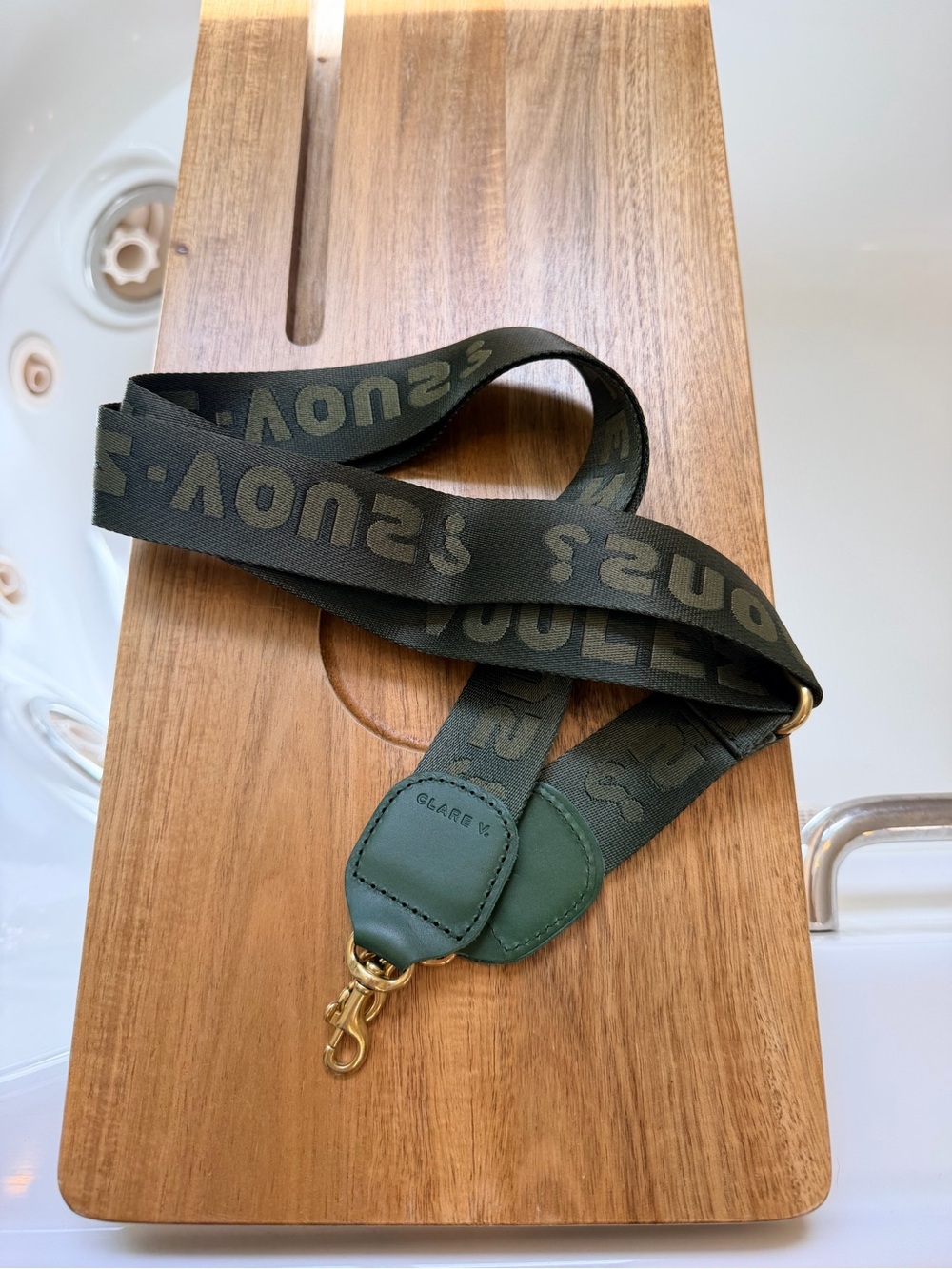 Clare V Adjustable Crossbody Strap NWT $125 Army Voulez-Vous?